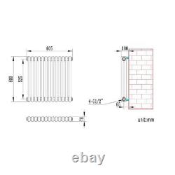 Radiator Designer Anthracite Double Panel Horizontal Colosseum Central Heating