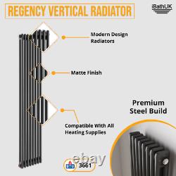 Radiator Designer Anthracite Grey Bathroom 2 Column Central Heating 1800x380mm