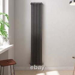 Radiator Designer Anthracite Grey Bathroom 2 Column Central Heating 1800x380mm