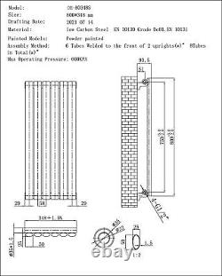 Radiator Designer Oval Column Vertical Horizontal Heater AnthaciteBlackWhite