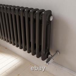 Radiator Horizontal 2 Column Traditional Central Heating Anthracite Grey Rad UK