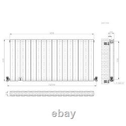 Radiator Horizontal Double Column Flat Panel Designer Anthracite 600x1216mm