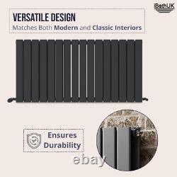 Radiator Horizontal Double Column Flat Panel Designer Anthracite 600x1216mm