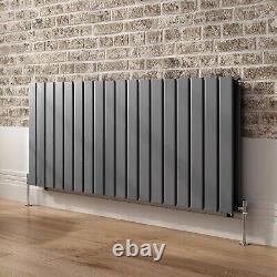 Radiator Horizontal Double Column Flat Panel Designer Anthracite 600x1368mm