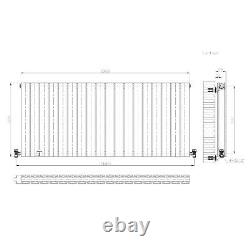 Radiator Horizontal Double Column Flat Panel Designer Anthracite 600x1368mm