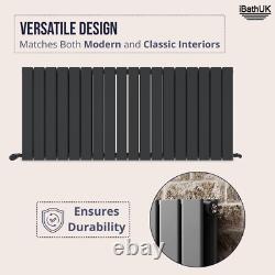 Radiator Horizontal Double Column Flat Panel Designer Anthracite 600x1368mm