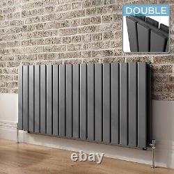 Radiator Horizontal Double Column Flat Panel Designer Anthracite 600x1368mm