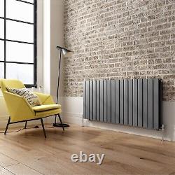 Radiator Horizontal Double Column Flat Panel Designer Anthracite 600x1368mm