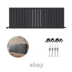 Radiator Horizontal Double Flat Panel Anthracite Grey Central Heating 600 x 1596