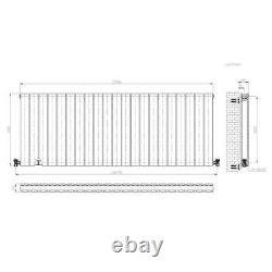 Radiator Horizontal Double Flat Panel Anthracite Grey Central Heating 600 x 1596