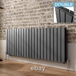 Radiator Horizontal Double Flat Panel Anthracite Grey Central Heating 600 x 1596