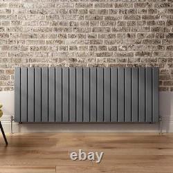 Radiator Horizontal Double Flat Panel Anthracite Grey Central Heating 600 x 1596