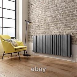 Radiator Horizontal Double Flat Panel Anthracite Grey Central Heating 600 x 1596