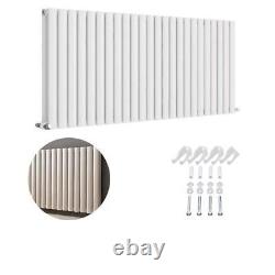 Radiator Horizontal Double Panel Oval Column Designer Central Heating White Rad