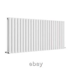 Radiator Horizontal Double Panel Oval Column Designer Central Heating White Rad