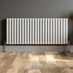 Radiator Horizontal Double Panel Oval Column Designer Central Heating White Rad