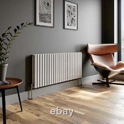 Radiator Horizontal Double Panel Oval Column Designer Central Heating White Rad