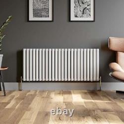 Radiator Horizontal Double Panel Oval Column Designer Central Heating White Rad