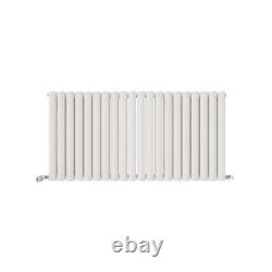 Radiator Horizontal Double Panel Oval Column White 600 x 1200mm Central Heating