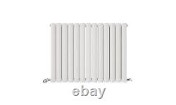 Radiator Horizontal Double Panel Oval Columns Modern White Anthracite Radiator