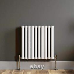 Radiator Horizontal Double Panel Oval Columns Modern White Anthracite Radiator