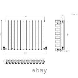 Radiator Horizontal Double Panel Oval Columns Modern White Anthracite Radiator