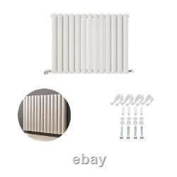 Radiator Horizontal Double Panel Oval Columns Modern White Anthracite Radiator