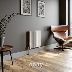 Radiator Horizontal Double Panel Oval Columns Modern White Anthracite Radiator