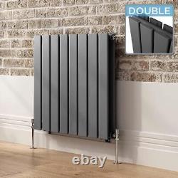 Radiator Horizontal Flat Panel Double Designer Heating Anthracite 600 x 608mm