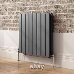 Radiator Horizontal Flat Panel Double Designer Heating Anthracite 600 x 608mm