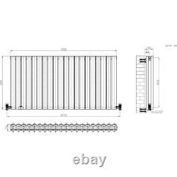 Radiator Horizontal Oval Panel Column Designer Grey 600 x 1200mm Central Heating