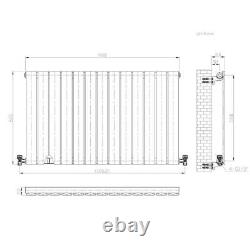 Radiator Horizontal Single Flat Panel Designer Slimline Rad Anthracite White UK