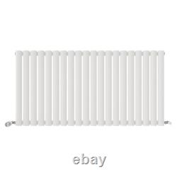 Radiator Horizontal Single Panel Oval Columns Modern Matt White 600x1200mm