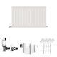 Radiator Horizontal Single Slim Flat Angled Valve Grey White Rad Panel Heater