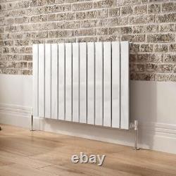 Radiator Horizontal Single Slim Flat Angled Valve Grey White Rad Panel Heater