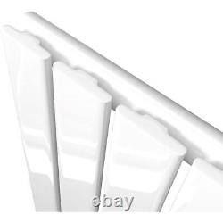 Radiator Horizontal Single Slim Flat Angled Valve Grey White Rad Panel Heater