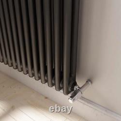 Radiator Traditional Horizontal 2 Column Heating White Anthracite Grey Rad UK