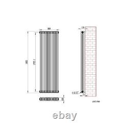 Radiator Vertical 3 Column Traditional Design Heating White 1800 x 560mm