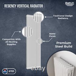 Radiator Vertical 3 Column Traditional Design Heating White 1800 x 560mm