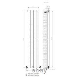 Radiator Vertical Designer Double Column Flat Panel Heater 1600x306mm White