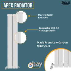 Radiator Vertical Designer Double Column Flat Panel Heater 1600x306mm White