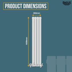 Radiator Vertical Designer Double Column Flat Panel Heater 1600x306mm White