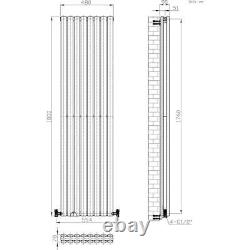 Radiator Vertical Designer Double Panel Oval Columns Heating Anthracite White