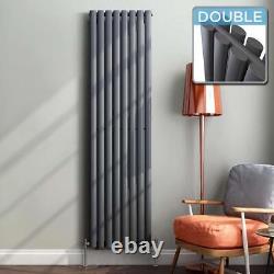 Radiator Vertical Designer Double Panel Oval Columns Heating Anthracite White