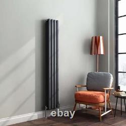 Radiator Vertical Designer Double Panel Oval Columns Rads Anthracite White Rad