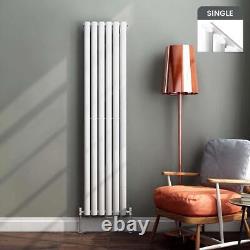 Radiator Vertical Designer Single Panel Oval Columns Rads Anthracite White