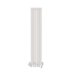Radiator Vertical Double Panel Oval Column Designer Heater White 1800 x 360mm