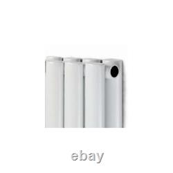 Radiator Vertical Double Panel Oval Column Designer Heater White 1800 x 360mm