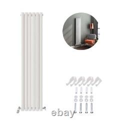 Radiator Vertical Double Panel Oval Columns Designer White Anthracite Rads