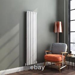 Radiator Vertical Double Panel Oval Columns Designer White Anthracite Rads